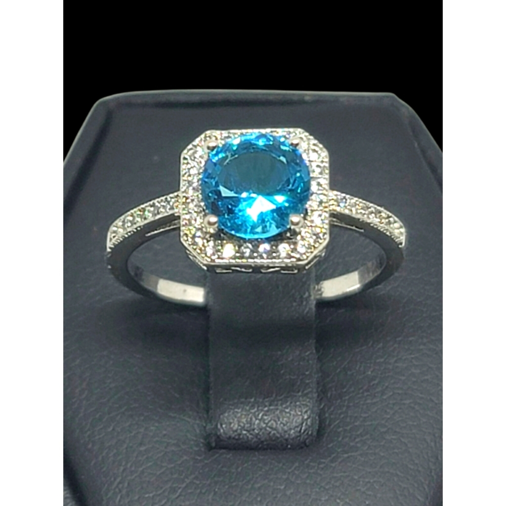 Faux London Blue Topaz Ring Size 7